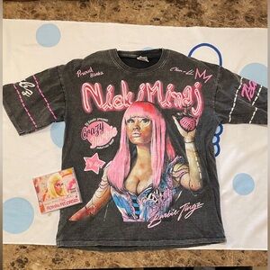 Oversized Nicki Minaj shirt and CD